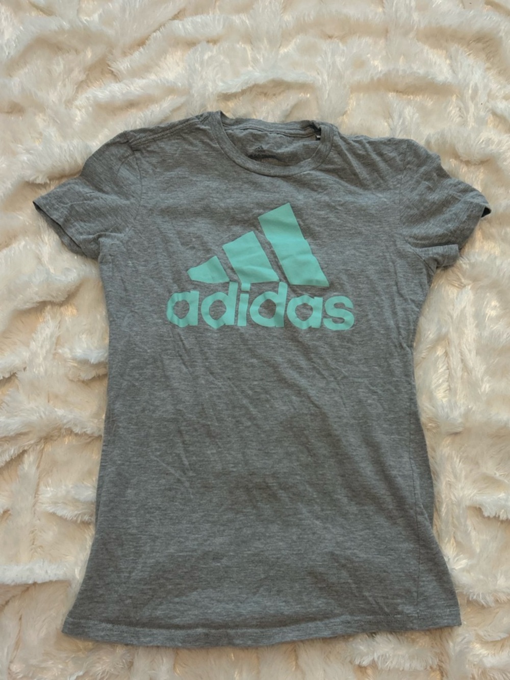 adidas Gray T-Shirt with Mint Logo